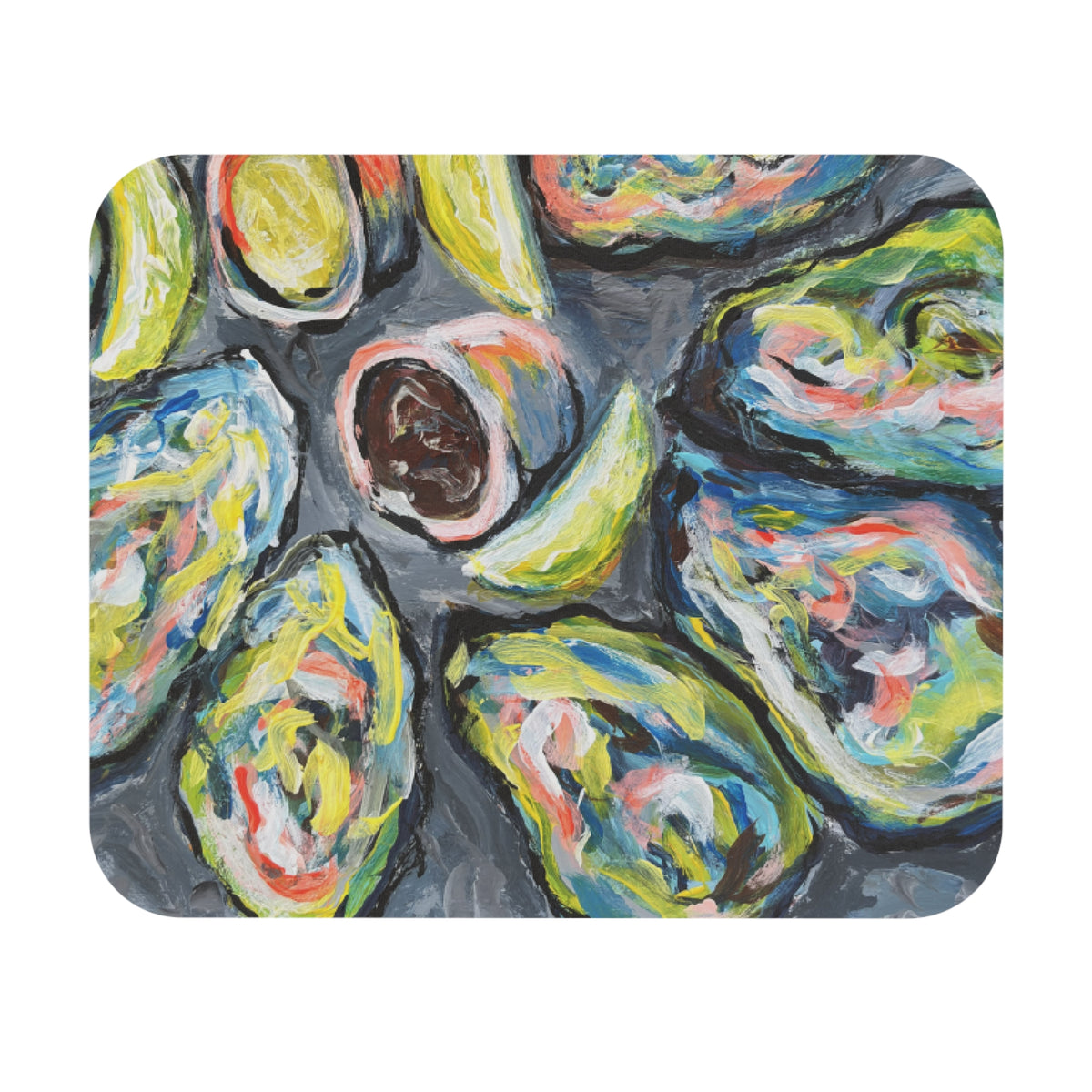 Avocado Art Mouse Pad — Colorful Abstract Avocado Desk Mat