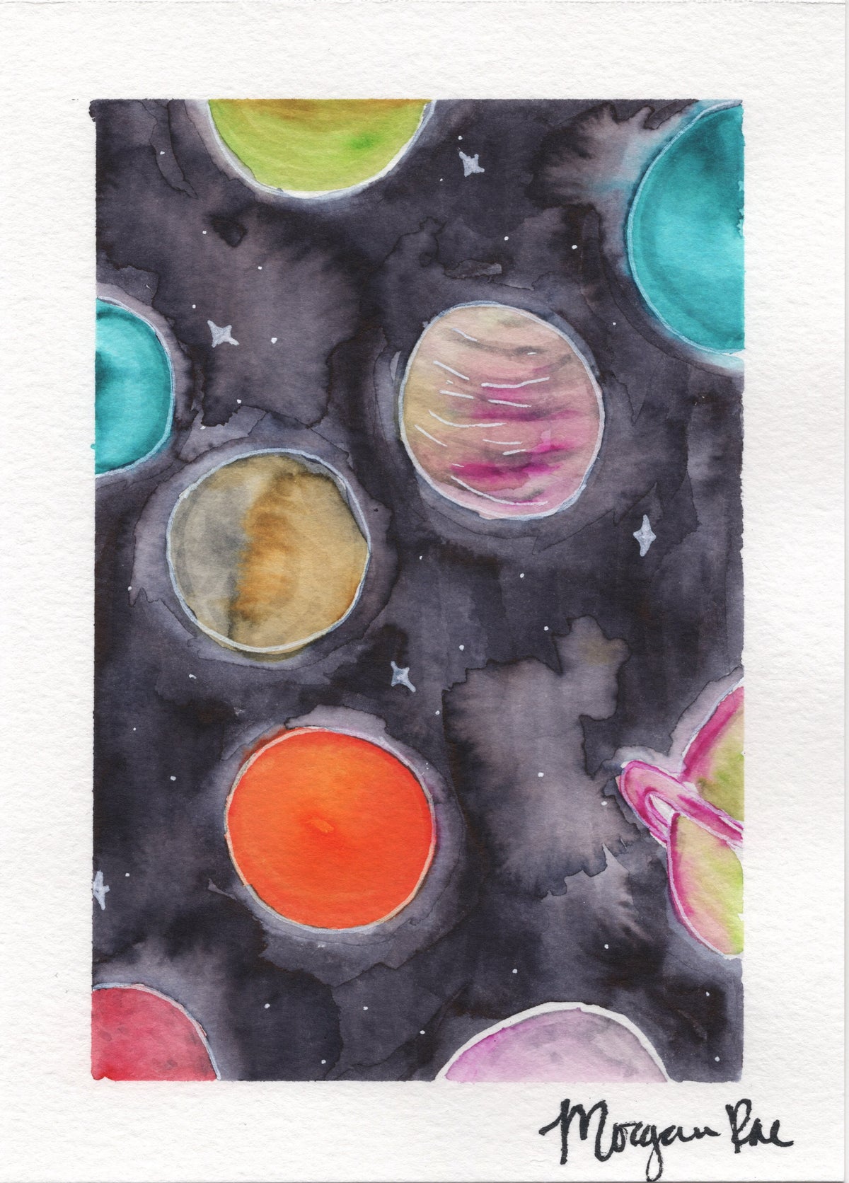 Space Watercolor, 5"x7" Original