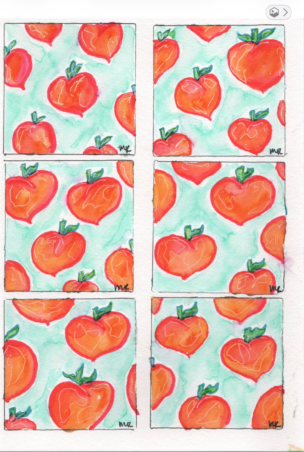 3x3 Mini Framed Peaches