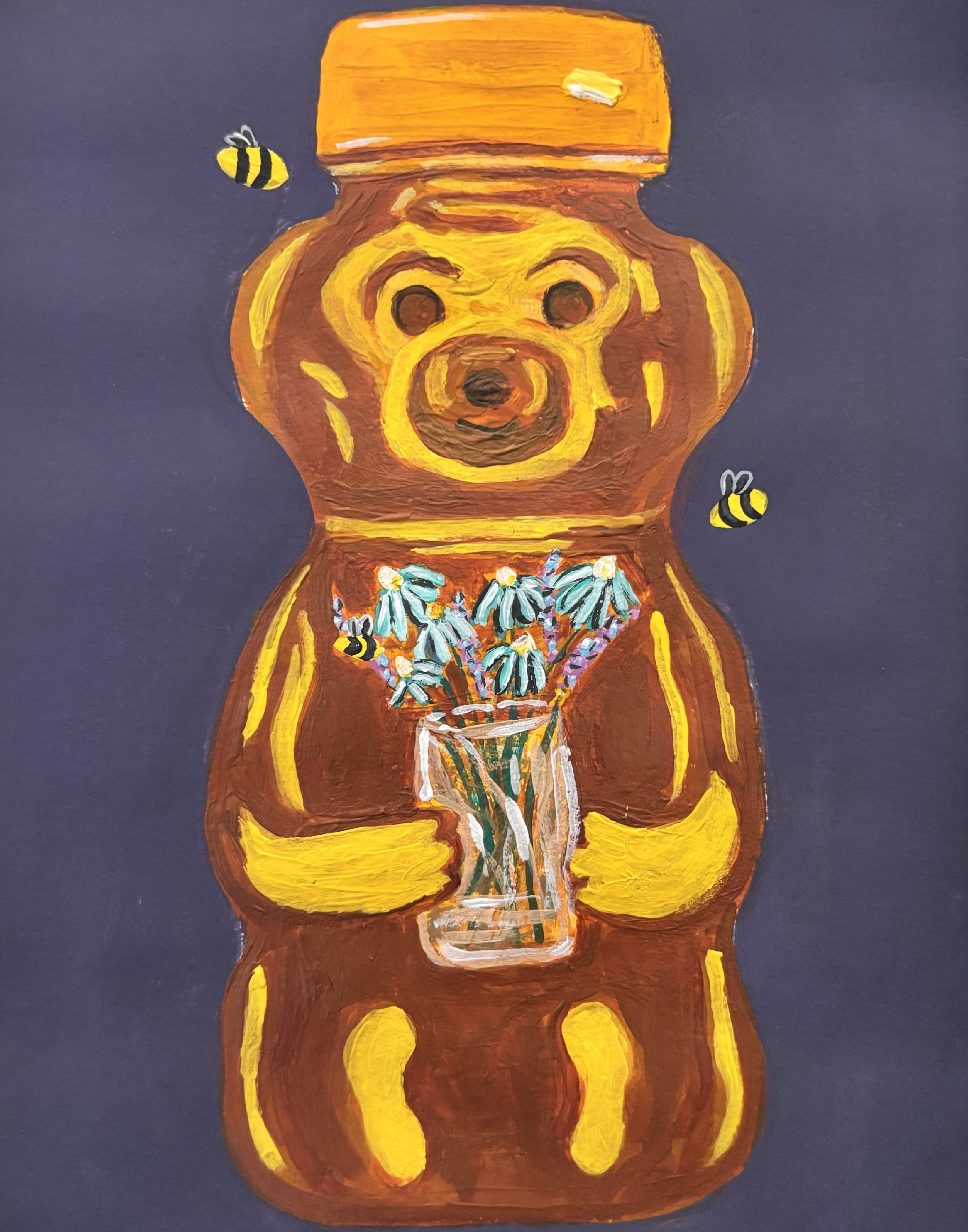 Honey Bear, 5"x7" Original