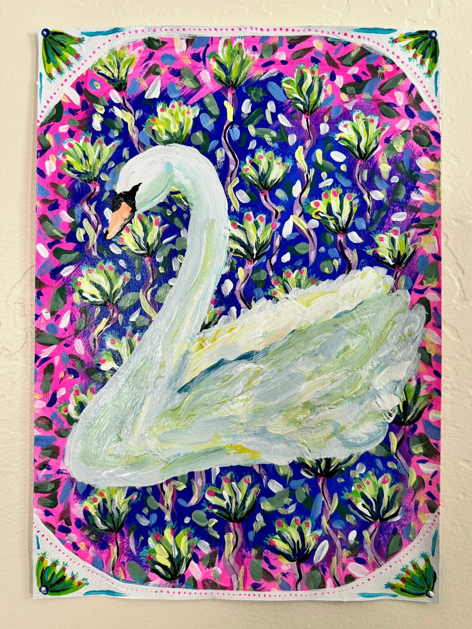 Spring Swan #2, 10"x7" Original