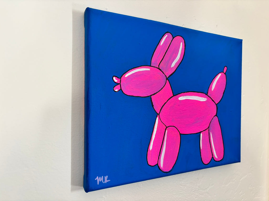 Pink Balloon Dog, 8"x10" Original