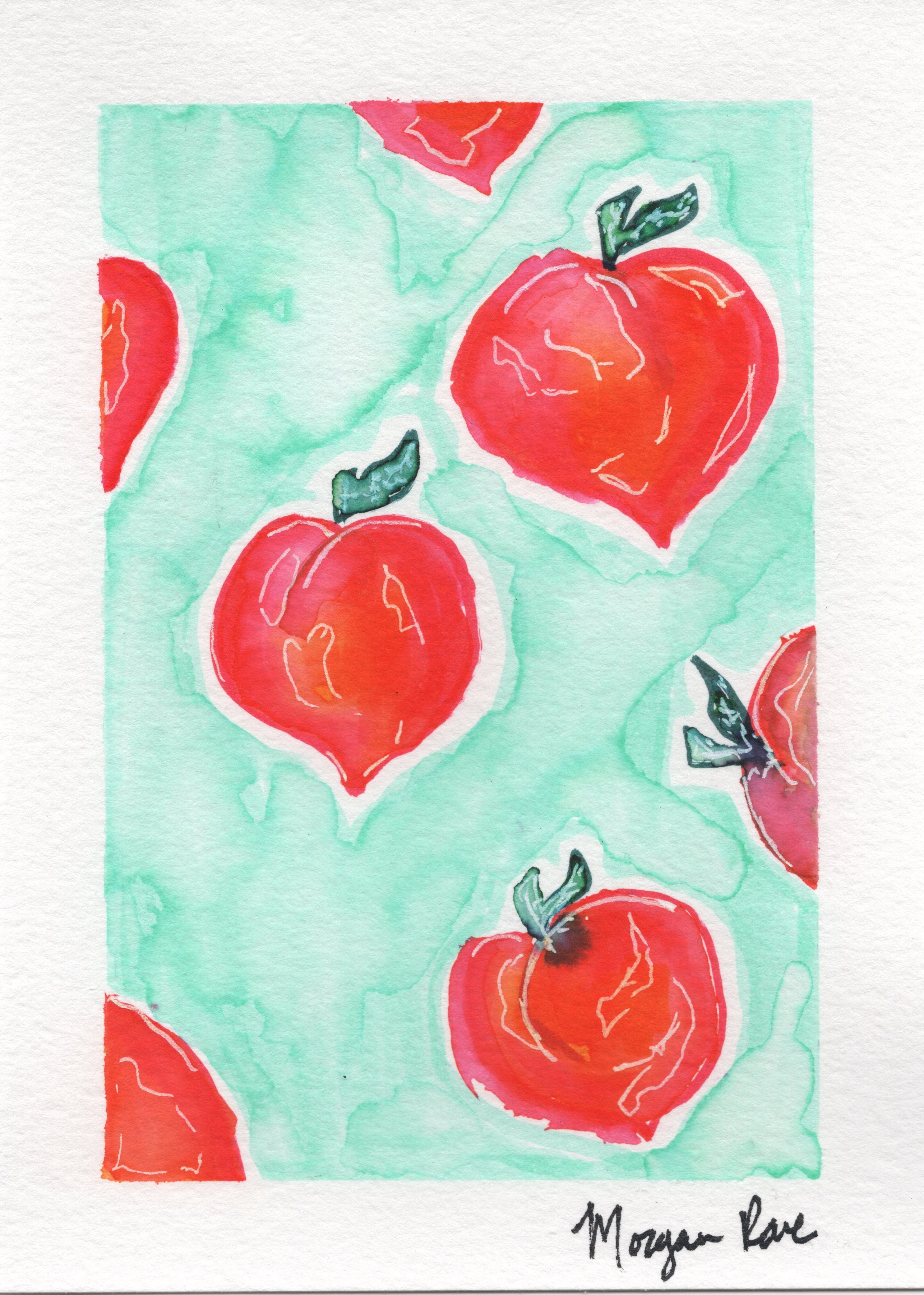 Peaches #1, 5"x7" Original