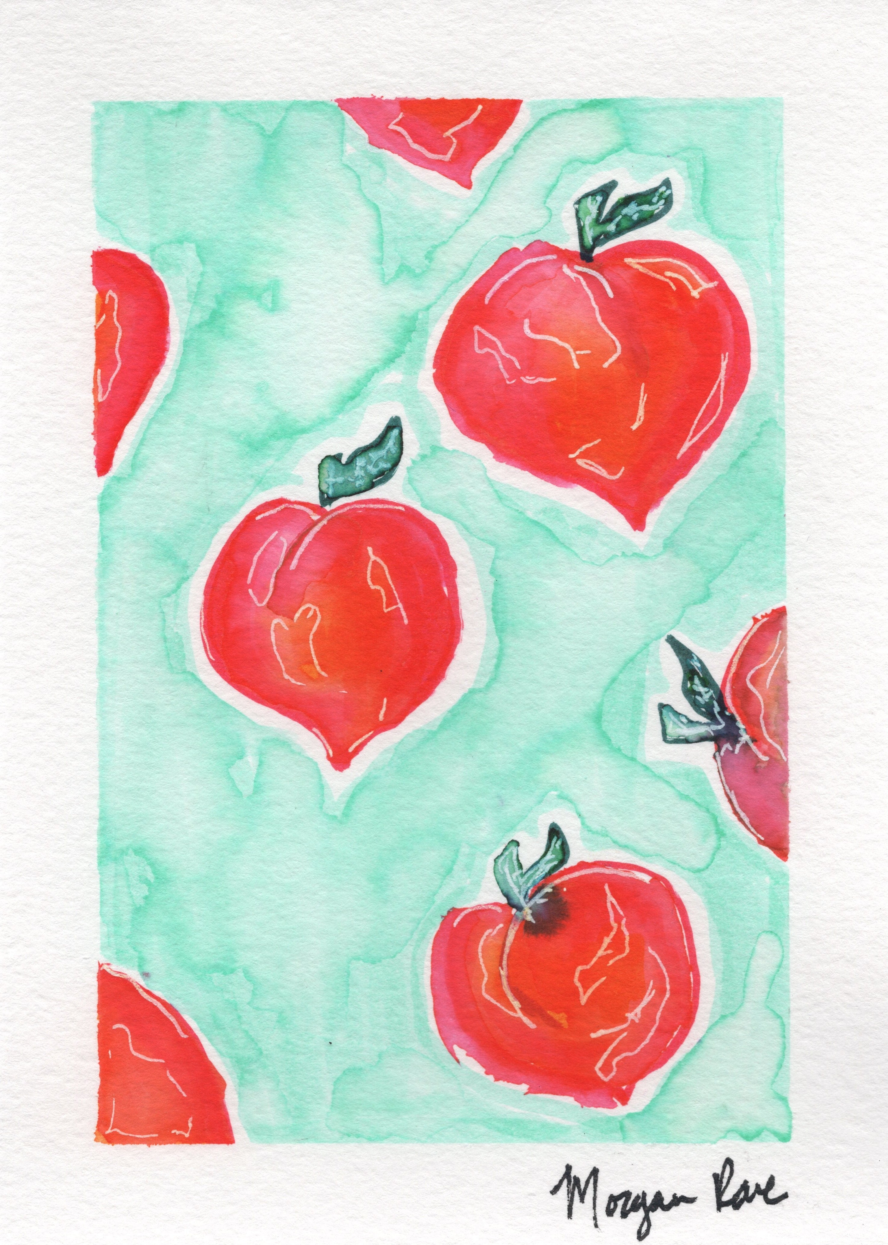 Peaches #2, 5"x7" Original