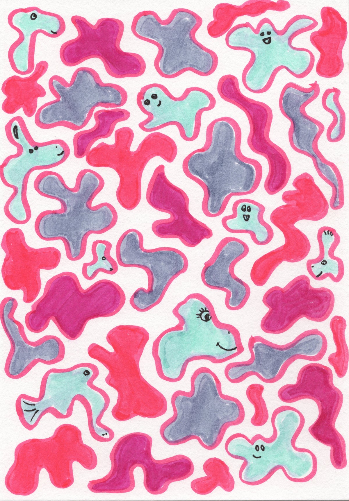 Silly Ghosts, 10"x7" Original